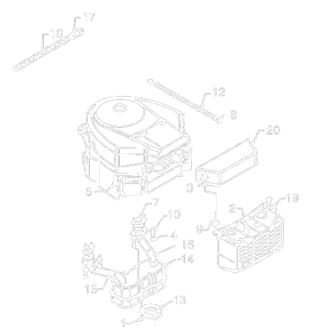 Engine Accessories (Intek Twin) Diagram and Parts List for 13AM675G062 2001 Yard Machines Lawn Tractor